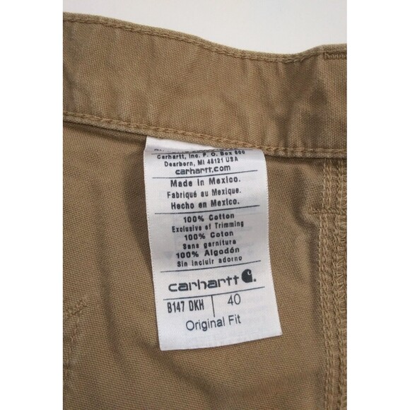 Carhartt Men's Size 40 Original Fit Carpenter Canvas Utility Khaki Shorts B147 - Picture 3 of 7
